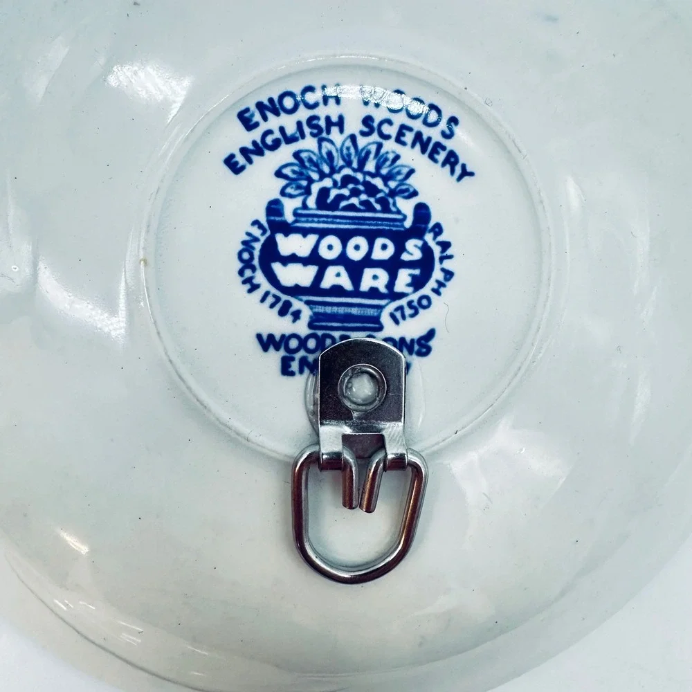 Wood & Sons English Scenery Blue White Plate Bowl Set Vintage Wall Hangers 5
